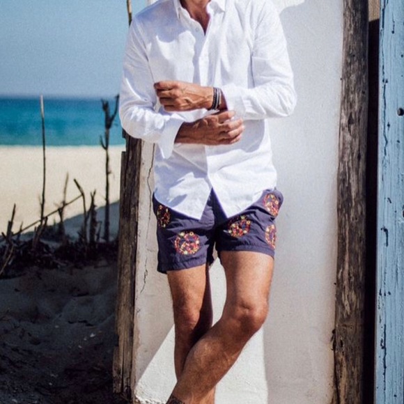 Les Canebiers Mens NWT Blue Peace Swim Shorts 🇫🇷 - Picture 4 of 8